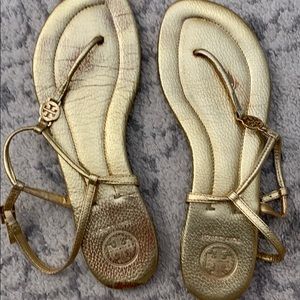 Tory Burch gold sandals